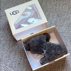 Gray Fluff Yeah Ugg Slide 💗